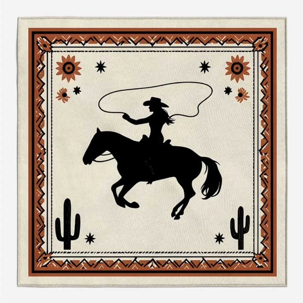 🐴 Western Cowgirl Horse & Lasso Bandana Scarf